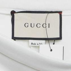 Gucci White Contrast Side Stripe Cotton Blend Hot Pants S