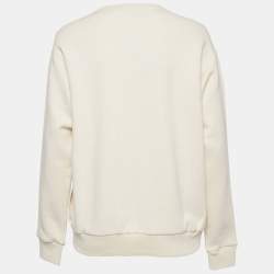 Gucci Cream Tiger Print Cotton Knit Crew Neck Garden Sweatshirt XS