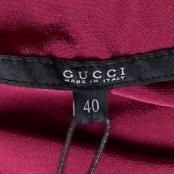 Pre Owned Gucci Purple Silk Sleeveless Blouse S