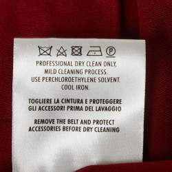 Pre Owned Gucci Dark Red Knit Asymmetric Short Dress XS