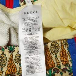  Gucci Multicolor Garden Print Felted Cotton Joggers XS