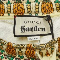  Gucci Multicolor Garden Print Felted Cotton Joggers XS