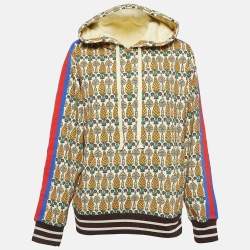Gucci Multicolor Garden Print Felted Cotton Hoodie XS