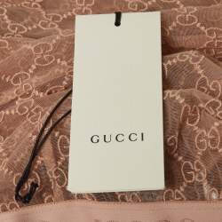 Gucci Beige GG web Embroidered Tulle Sheer Leggings XS