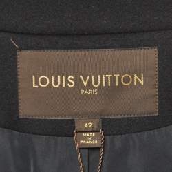  Louis Vuitton Black Wool Blend Detachable Sleeves Coat M