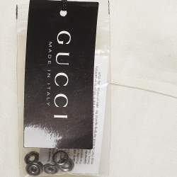 Pre Owned Gucci White Linen Cargo Trousers XS