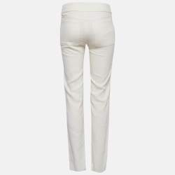 Pre Owned Gucci White Linen Cargo Trousers XS