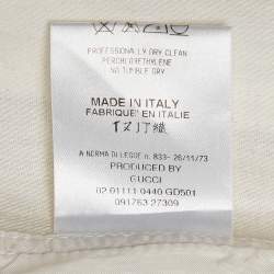 Pre Owned Gucci White Linen Cargo Trousers XS