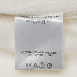 Pre Owned Gucci White Linen Cargo Trousers XS