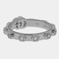 Gucci GG Running 18K White Gold Diamond Band Ring Sz. 6.5