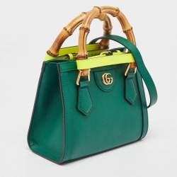Gucci Green Leather Mini Diana Tote