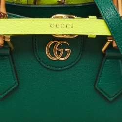 Gucci Green Leather Mini Diana Tote