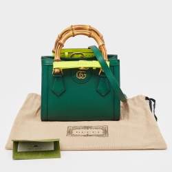 Gucci Green Leather Mini Diana Tote