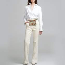 Gucci Beige/Tan GG Supreme Canvas and Leather Bamboo 1947 Belt Bag
