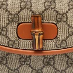 Gucci Beige/Tan GG Supreme Canvas and Leather Bamboo 1947 Belt Bag