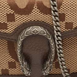 Pre Owned Gucci Brown Jumbo GG Canvas and Leather Super Mini Dionysus Shoulder Bag