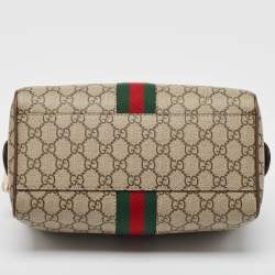 Gucci Beige/Ebony GG Supreme Canvas Small Ophidia Boston Bag