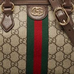 Gucci Beige/Ebony GG Supreme Canvas Small Ophidia Boston Bag