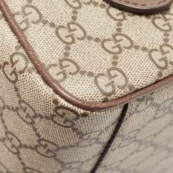 Gucci Beige/Ebony GG Supreme Canvas Small Ophidia Boston Bag