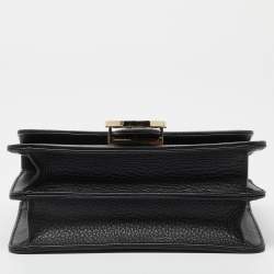 Pre Owned Gucci Black Leather Dollar Interlocking G Crossbody Bag