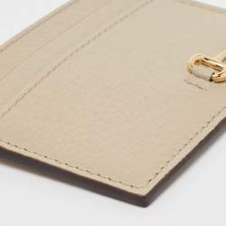 Pre Owned Gucci Beige Leather Horsebit Card Holder