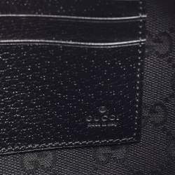 Pre Owned Gucci Black Leather Horsebit Slim Wristlet Clutch