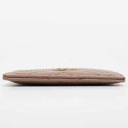 Gucci Dusty Pink Matelassé Leather GG Marmont Card Holder