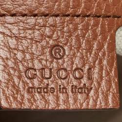 Pre Owned Gucci Blue/Brown GG Denim and Leather Small Jackie 1961 Hobo