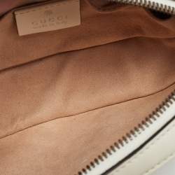 Pre Owned Gucci Off White Matelassé Leather GG Marmont Belt Bag