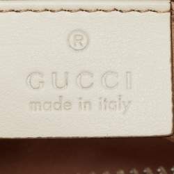 Pre Owned Gucci Off White Matelassé Leather GG Marmont Belt Bag