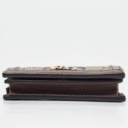 Gucci Brown GG Supreme Canvas and Leather Web Ophidia Card Case