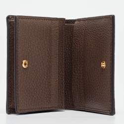 Gucci Brown GG Supreme Canvas and Leather Web Ophidia Card Case