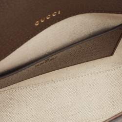 Pre Owned Gucci Brown/Beige Jumbo GG Canvas Mini Horsebit 1955 Shoulder Bag