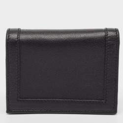 Gucci Black Leather Bamboo Diana Card Case