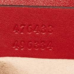 Pre Owned Gucci Red Matelassé Leather Super Mini GG Marmont Shoulder Bag