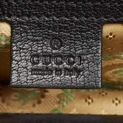 Pre Owned Gucci Black Python and Leather Studded Ottilia Bamboo Top Handle Bag