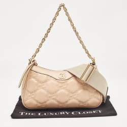 Gucci Rose Beige Matelasse Leather Small GG Shoulder Bag