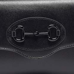 Gucci Black Leather Mini Monochrome Horsebit 1955 Shoulder Bag