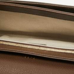 Pre Owned Gucci Beige/Ebony Jumbo GG Canvas and Leather Floral Embroidered Small 1955 Horsebit Shoulder Bag