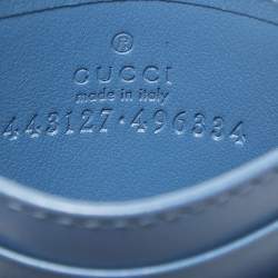 Gucci Blue Quilted Leather GG Marmont Card Holder
