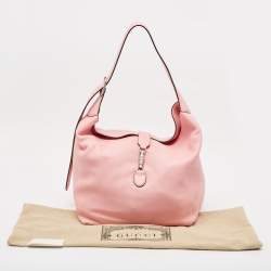 Gucci Pink Leather Medium Jackie 1961 Shoulder Bag