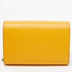Gucci Mustard Leather Garden Bat Dionysus Wallet On Chain