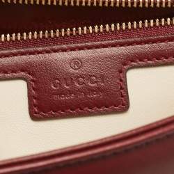 Gucci Burgundy Matelassé Leather Small GG Marmont Shoulder Bag