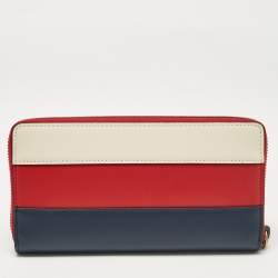 Gucci Tricolor Web Leather Queen Margaret Bee Continental Wallet