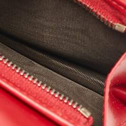 Gucci Red/Beige Signature Coated Canvas and Leather Cherry Flap Card Case