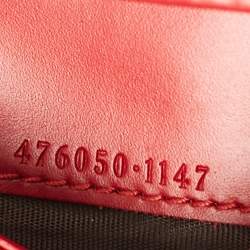 Gucci Red/Beige Signature Coated Canvas and Leather Cherry Flap Card Case