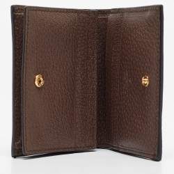 Gucci Beige/Ebony GG Supreme Canvas and Leather Ophidia Card Case