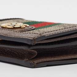 Gucci Beige/Ebony GG Supreme Canvas and Leather Ophidia Card Case