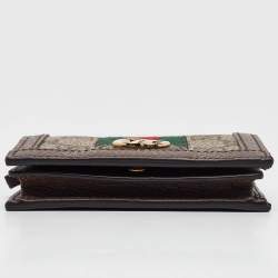 Gucci Beige/Ebony GG Supreme Canvas and Leather Ophidia Card Case