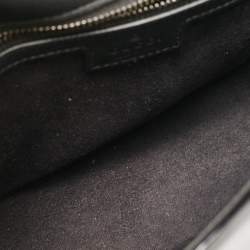 مملوكة مسبقًا Gucci Black Matelassé Patent Leather Small GG Marmont Shoulder Bag